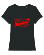 AMERICA - RUSIA Tricou mânecă scurtă guler larg fitted Damă Expresser