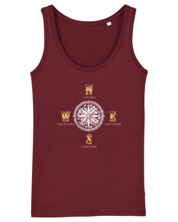 BUSOLA -  COMPASS - NOWHERE EVERYWHERE SOMEWHERE WHO KNOWS 5 Burgundy