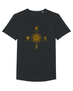 BUSOLA -  COMPASS - NOWHERE EVERYWHERE SOMEWHERE WHO KNOWS 6 Tricou mânecă scurtă guler larg Bărbat Skater