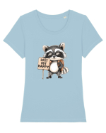 LOST BUT HAPPY - RATACIT , DAR FERICIT Tricou mânecă scurtă guler larg fitted Damă Expresser