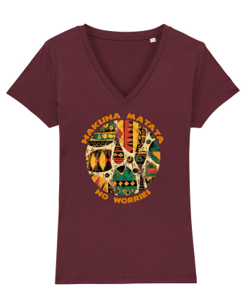 HAKUNA MATATA - NO WORRIES - FARA GRIJI 4 Burgundy
