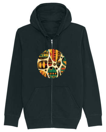 GEOMETRIC FLORAL - TRADITIONAL AFRICAN  Black