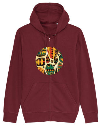 GEOMETRIC FLORAL - TRADITIONAL AFRICAN  Burgundy