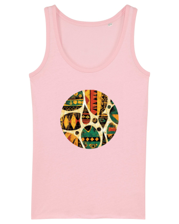 GEOMETRIC FLORAL - TRADITIONAL AFRICAN  Cotton Pink