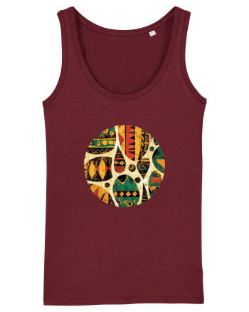 GEOMETRIC FLORAL - TRADITIONAL AFRICAN  Burgundy