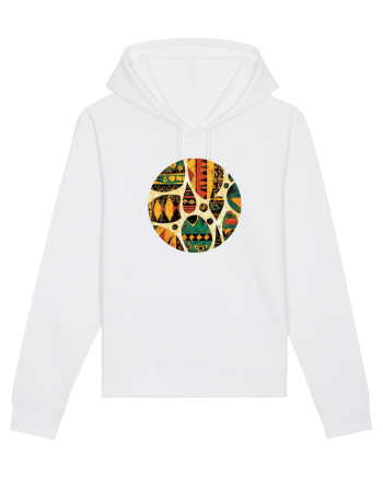 GEOMETRIC FLORAL - TRADITIONAL AFRICAN  White