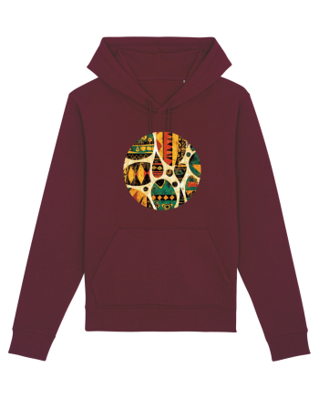 GEOMETRIC FLORAL - TRADITIONAL AFRICAN  Burgundy