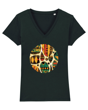 GEOMETRIC FLORAL - TRADITIONAL AFRICAN  Black