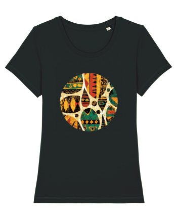 GEOMETRIC FLORAL - TRADITIONAL AFRICAN  Black
