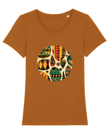 GEOMETRIC FLORAL - TRADITIONAL AFRICAN  Roasted Orange