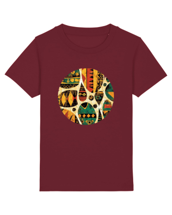 GEOMETRIC FLORAL - TRADITIONAL AFRICAN  Burgundy