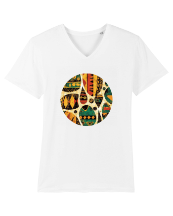 GEOMETRIC FLORAL - TRADITIONAL AFRICAN  White