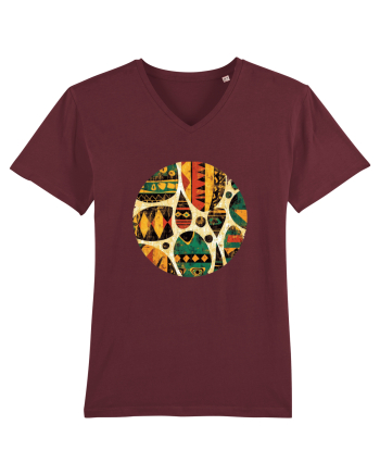 GEOMETRIC FLORAL - TRADITIONAL AFRICAN  Burgundy