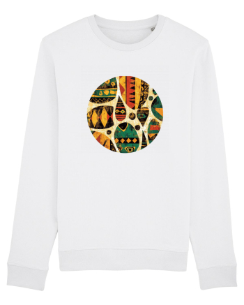 GEOMETRIC FLORAL - TRADITIONAL AFRICAN  White
