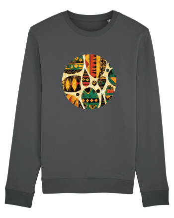 GEOMETRIC FLORAL - TRADITIONAL AFRICAN  Anthracite