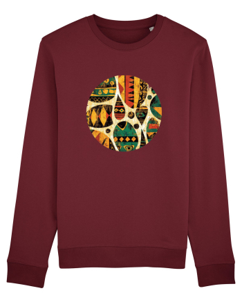GEOMETRIC FLORAL - TRADITIONAL AFRICAN  Burgundy