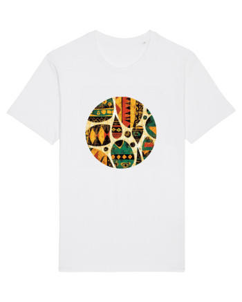 GEOMETRIC FLORAL - TRADITIONAL AFRICAN  White