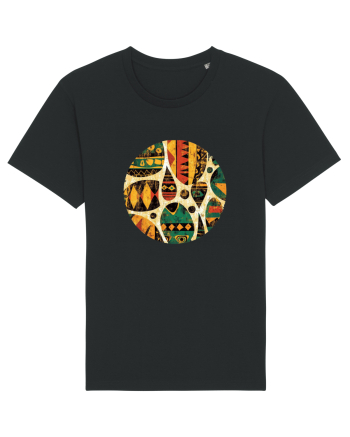 GEOMETRIC FLORAL - TRADITIONAL AFRICAN  Black