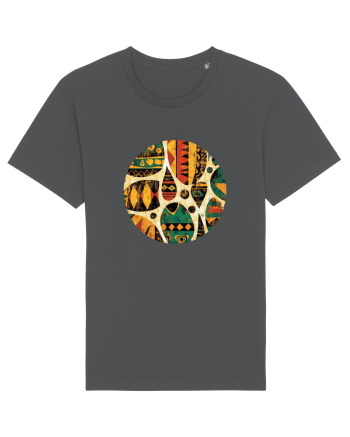 GEOMETRIC FLORAL - TRADITIONAL AFRICAN  Anthracite