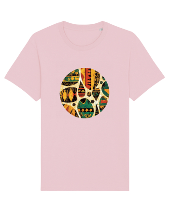 GEOMETRIC FLORAL - TRADITIONAL AFRICAN  Cotton Pink