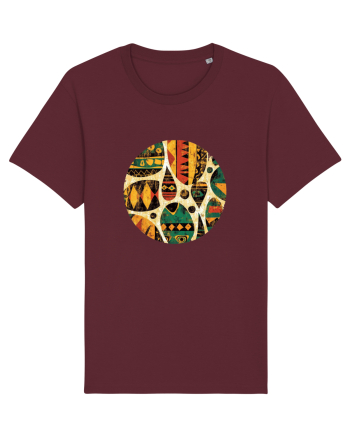 GEOMETRIC FLORAL - TRADITIONAL AFRICAN  Burgundy