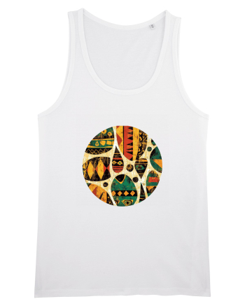 GEOMETRIC FLORAL - TRADITIONAL AFRICAN  White