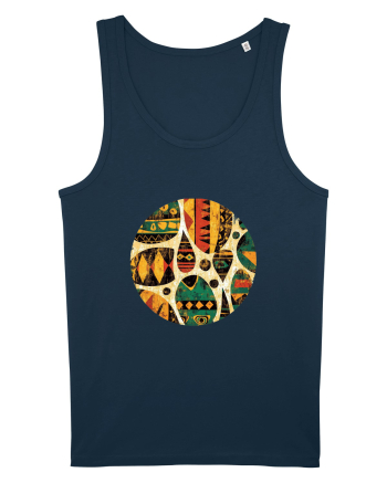 GEOMETRIC FLORAL - TRADITIONAL AFRICAN  Navy
