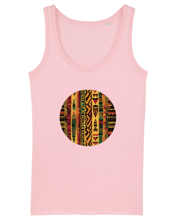 GEOMETRIC FLORAL - TRADITIONAL AFRICAN  2 Cotton Pink