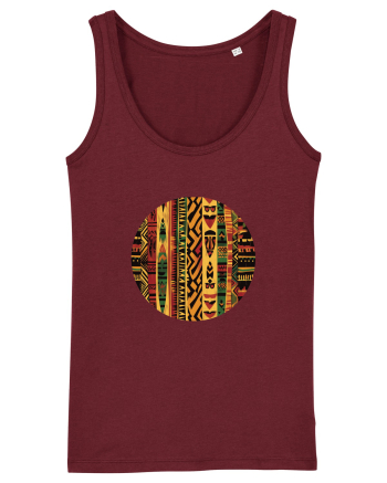 GEOMETRIC FLORAL - TRADITIONAL AFRICAN  2 Burgundy