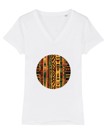 GEOMETRIC FLORAL - TRADITIONAL AFRICAN  2 White