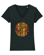 GEOMETRIC FLORAL - TRADITIONAL AFRICAN  2 Tricou mânecă scurtă guler V Damă Evoker