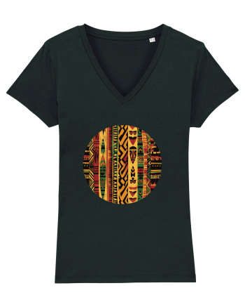 GEOMETRIC FLORAL - TRADITIONAL AFRICAN  2 Black