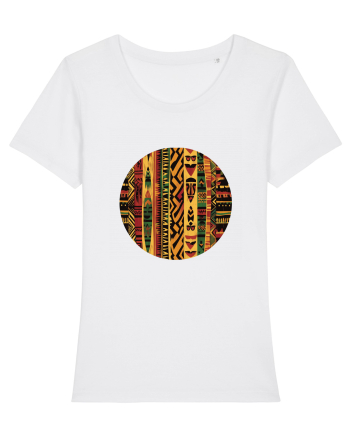 GEOMETRIC FLORAL - TRADITIONAL AFRICAN  2 White