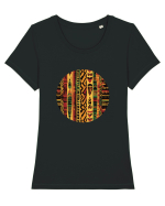 GEOMETRIC FLORAL - TRADITIONAL AFRICAN  2 Tricou mânecă scurtă guler larg fitted Damă Expresser
