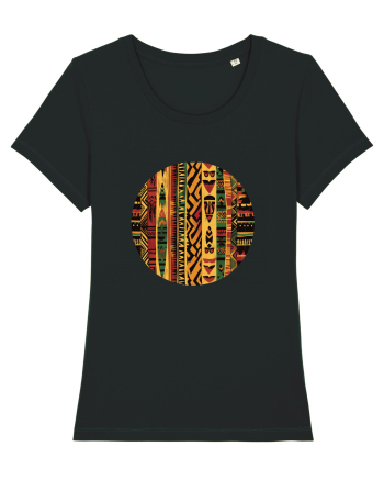 GEOMETRIC FLORAL - TRADITIONAL AFRICAN  2 Black