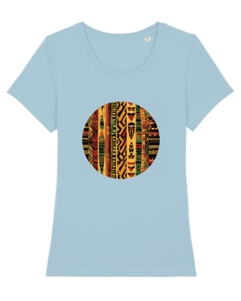 GEOMETRIC FLORAL - TRADITIONAL AFRICAN  2 Sky Blue