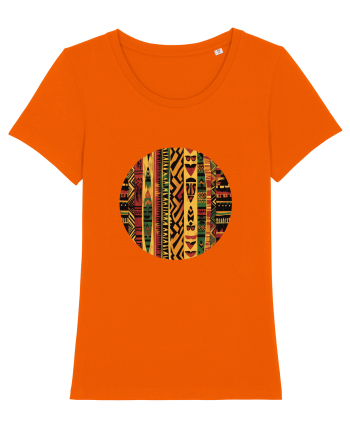 GEOMETRIC FLORAL - TRADITIONAL AFRICAN  2 Bright Orange