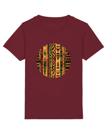GEOMETRIC FLORAL - TRADITIONAL AFRICAN  2 Burgundy
