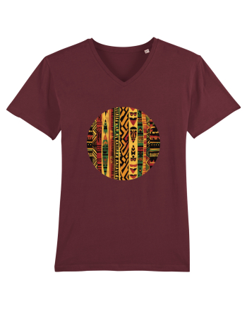 GEOMETRIC FLORAL - TRADITIONAL AFRICAN  2 Burgundy