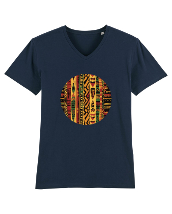 GEOMETRIC FLORAL - TRADITIONAL AFRICAN  2 French Navy