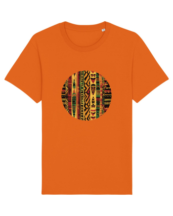 GEOMETRIC FLORAL - TRADITIONAL AFRICAN  2 Bright Orange
