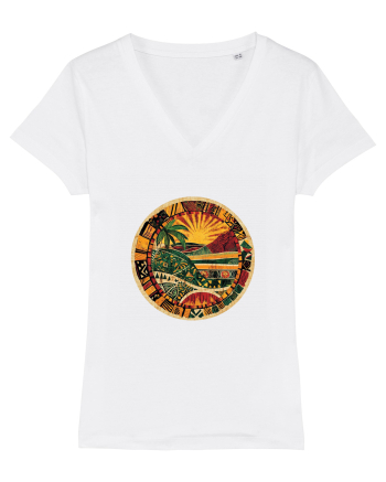 GEOMETRIC FLORAL NATURA - TRADITIONAL AFRICAN White