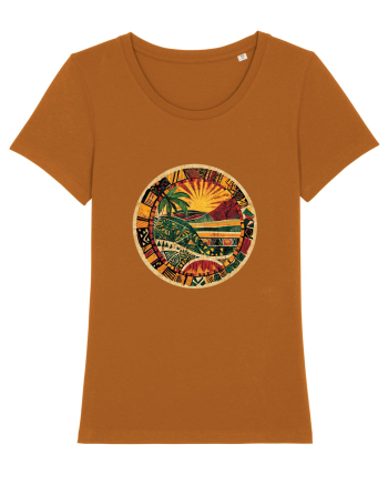 GEOMETRIC FLORAL NATURA - TRADITIONAL AFRICAN Roasted Orange