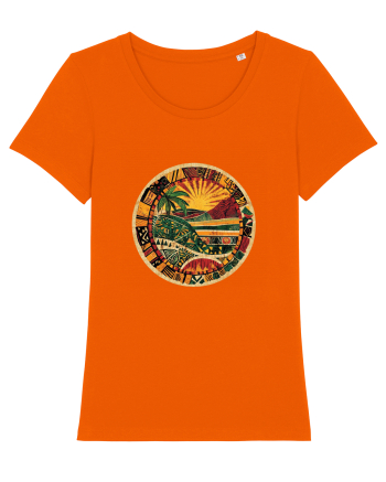 GEOMETRIC FLORAL NATURA - TRADITIONAL AFRICAN Bright Orange