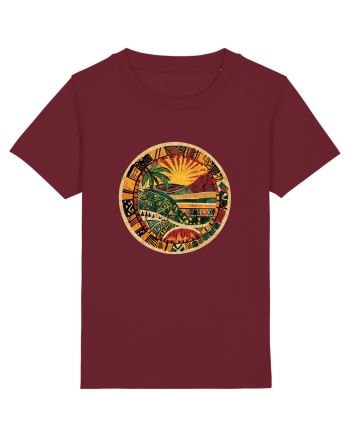GEOMETRIC FLORAL NATURA - TRADITIONAL AFRICAN Burgundy