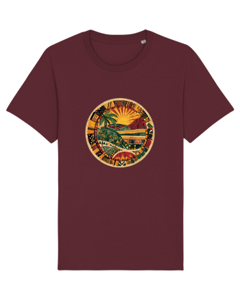 GEOMETRIC FLORAL NATURA - TRADITIONAL AFRICAN Burgundy