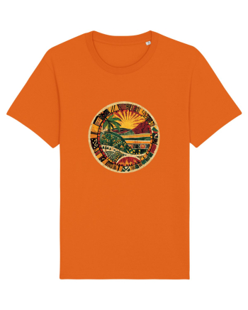 GEOMETRIC FLORAL NATURA - TRADITIONAL AFRICAN Bright Orange