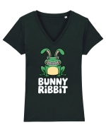 Bunny Ribbit Rabbit | Funny Frog Tricou mânecă scurtă guler V Damă Evoker