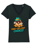 Egg-Cellent Choice! Tricou mânecă scurtă guler V Damă Evoker