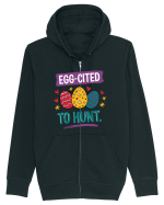 Egg-Cited To Hunt |  Cute Easter Egg Puns Hanorac cu fermoar Unisex Connector